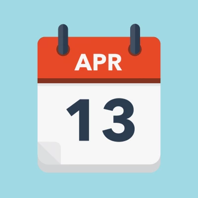 Calendar icon showing 13th April