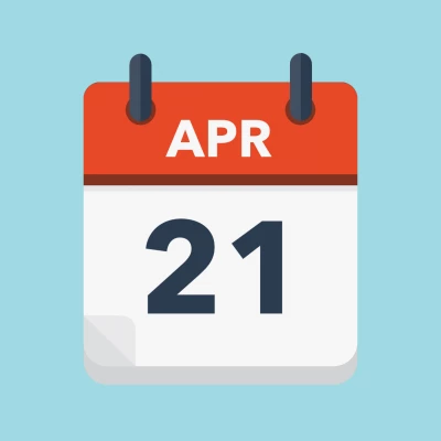 Calendar icon showing 21st April