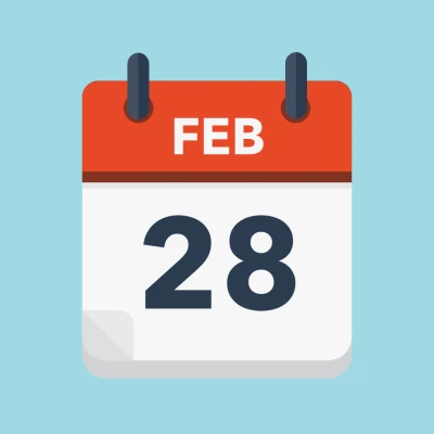 Calendar icon showing 28th February